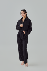 Aida Zip-Up Jacket in Black